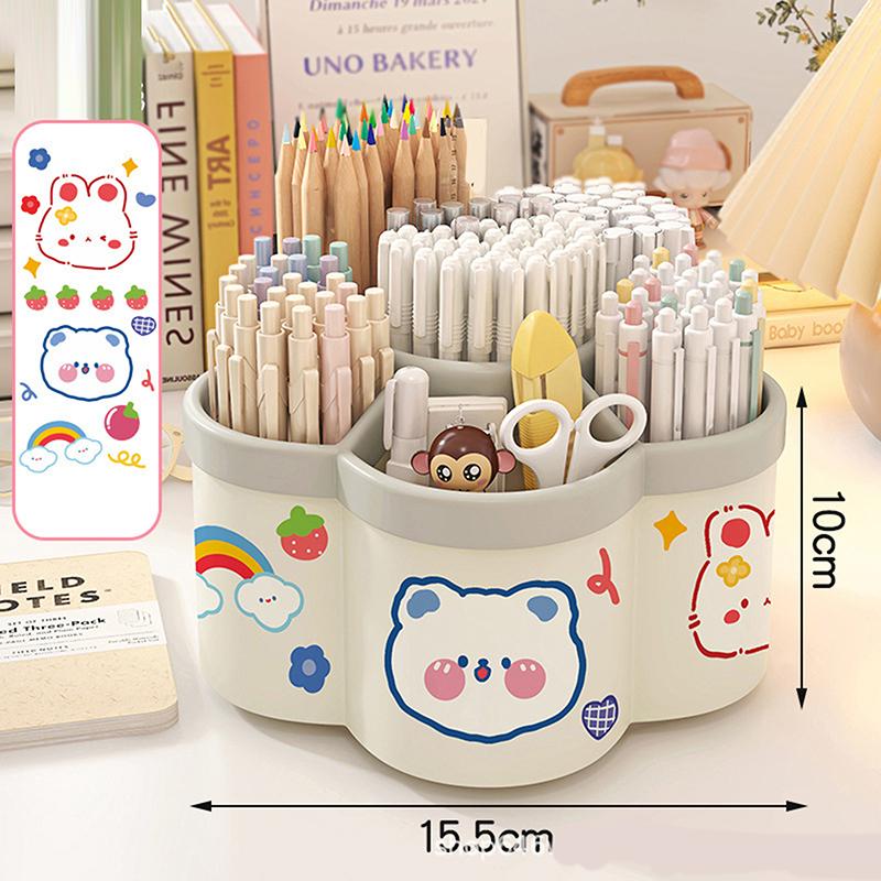 

1 шт. вращающийся на 360 ° держатель для ручек - многофункциональный органайзер для офисного стола, подходит для ручек для макияжа и канцелярских принадлежностей для студентов