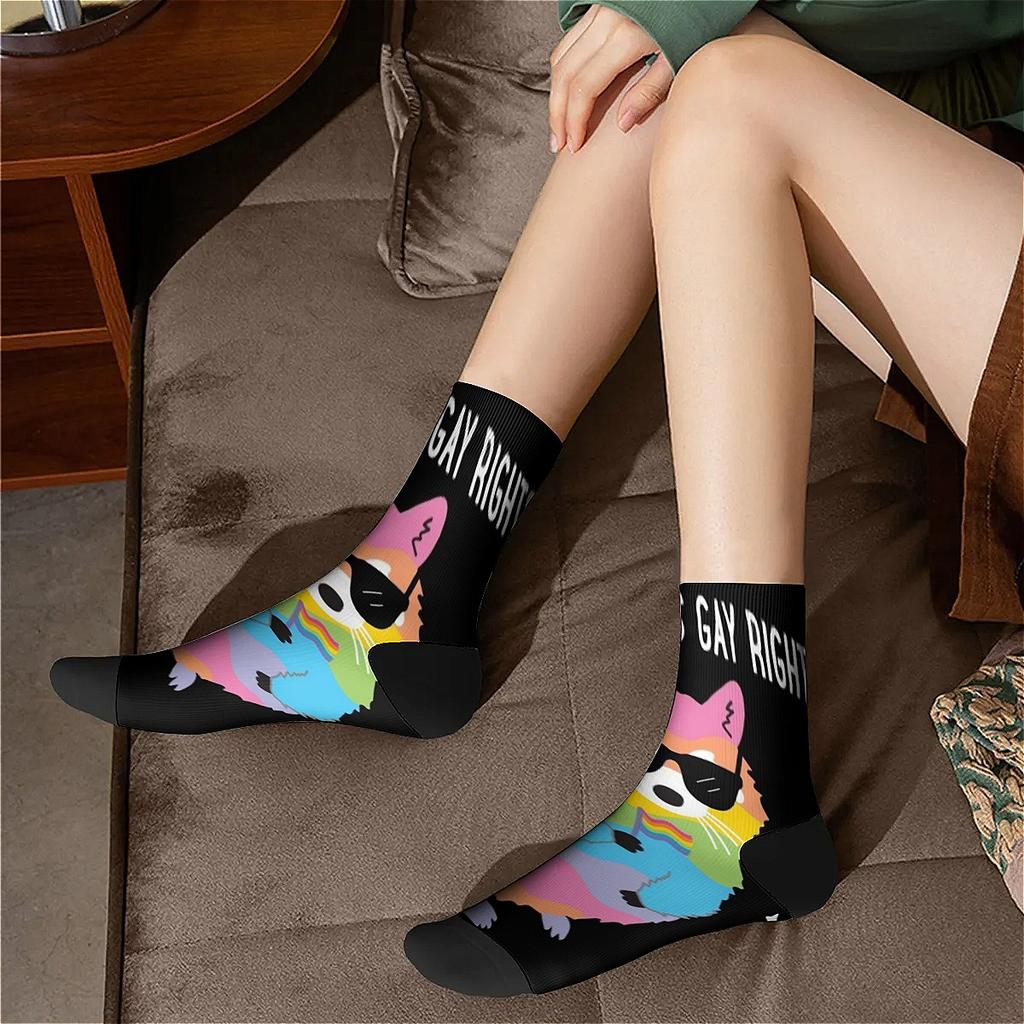 Animal Graffiti Raccoon Print Pattern Unisex Soft Breathable Comfortable Sweat Wicking All-match Carnival Low-top Trendy Socks