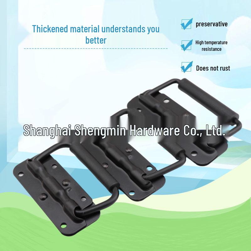 Black Spring-Loaded Folding Handle for Aluminum Tool Cases
