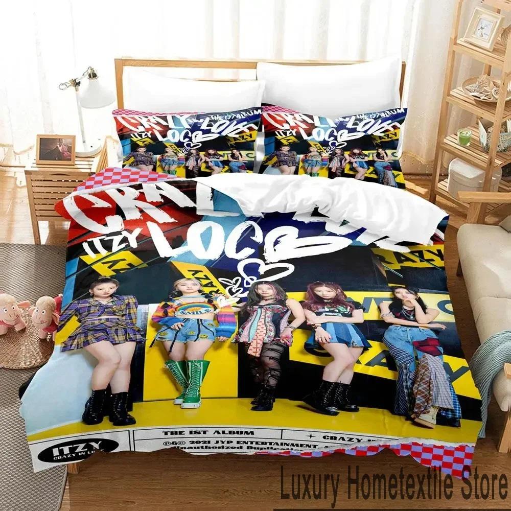 3D Print Korea ITZY LOCO Bedding Set Duvet Cover Bed Set Quilt Cover Pillowcase Comforter king Queen Size Boys Adult Bedding Set