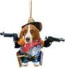 Acrylic Unique Dog Gun Car Ornament Festive Cartoon Style Decor For Auto Interiors