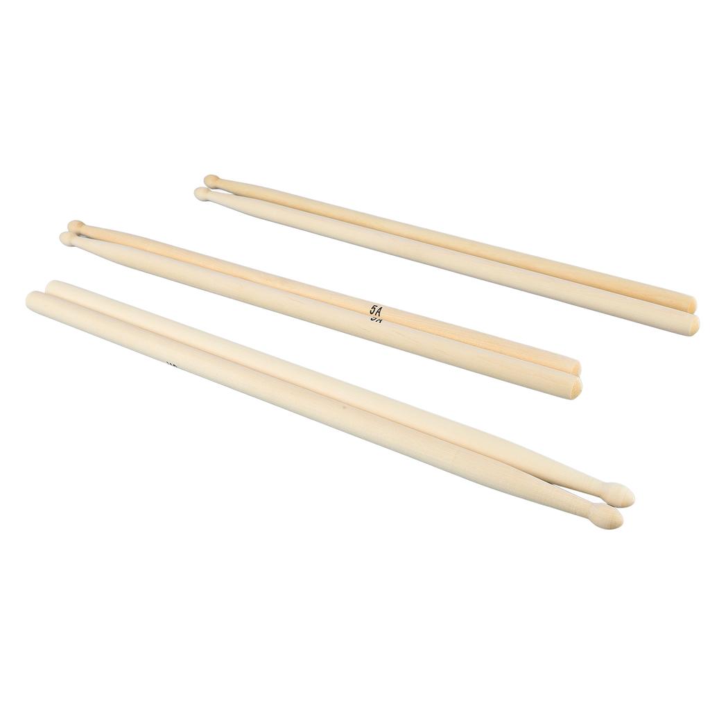 3 Pairs 5A Drumstick Sturdy Solid Wood Anti Slip Comfortable Grip Drum Stick for Performance