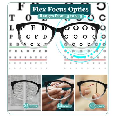 Universal Reading Glasses For Women And Men Auto-Adjusting Dual-Focus Presbyopia Glasses Magnifier