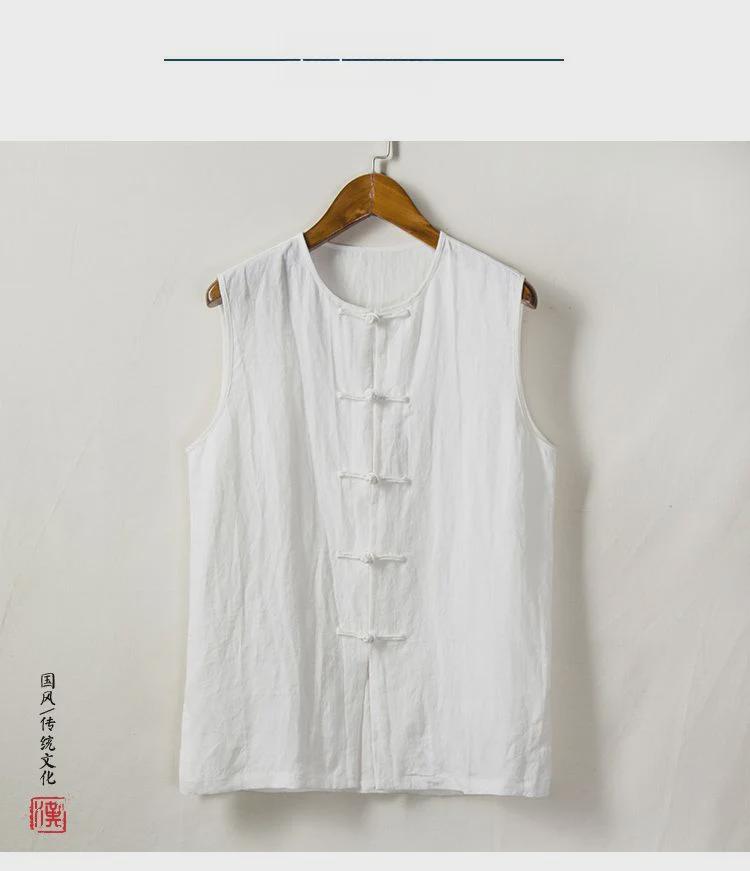 Men's Retro Style Loose Cotton & Linen Sleeveless Vest