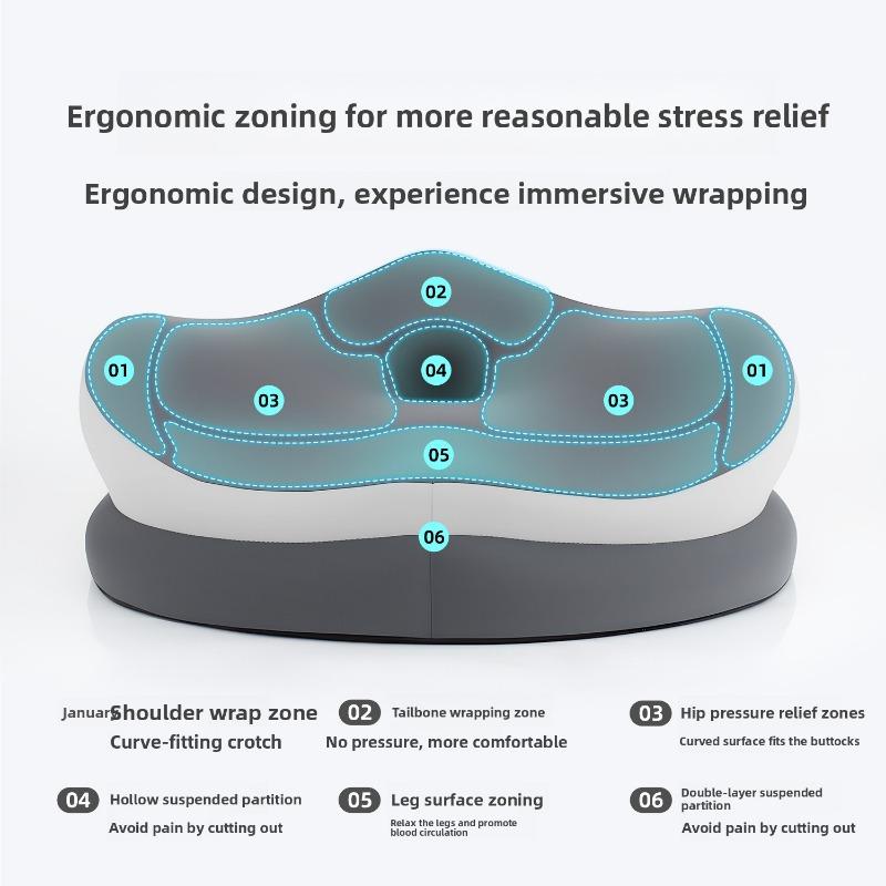 1pcs Memory Foam Seat Cushion Pressure Relief Non Collapse Pad with Hollow Center for Office Chair Back Support Summer Use