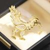 High-end personalized exotic golden big rooster brooch small personalized versatile zodiac animal pin men and women