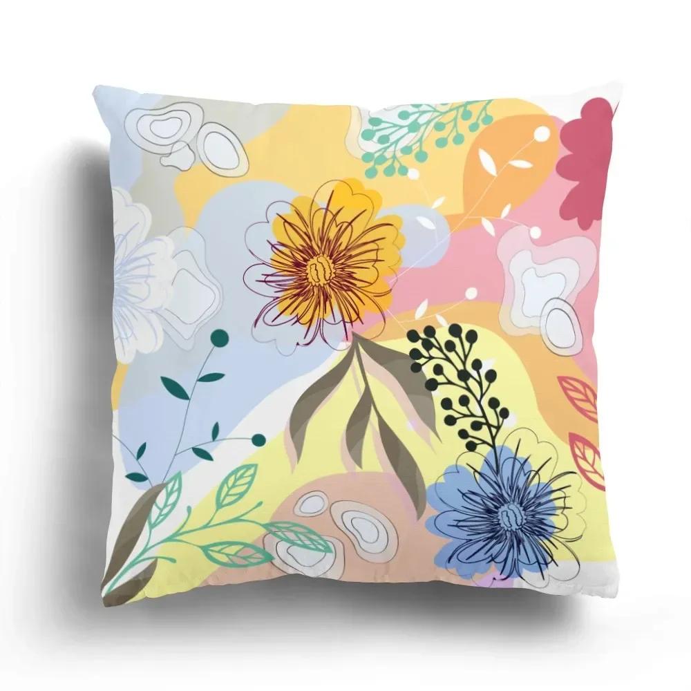 Office Sofa Car Cushion Cover Luxury Home Decoration Pillow Cover Creative Leaves Tropical Plant Pattern
