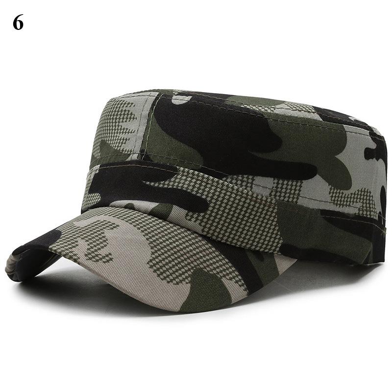 Camouflage Flat Cap Snapback Hat Adjustable Classic Fashion Soldier Sunshade Sun Hats Summer Hunting Hiking Outdoor Sun Caps