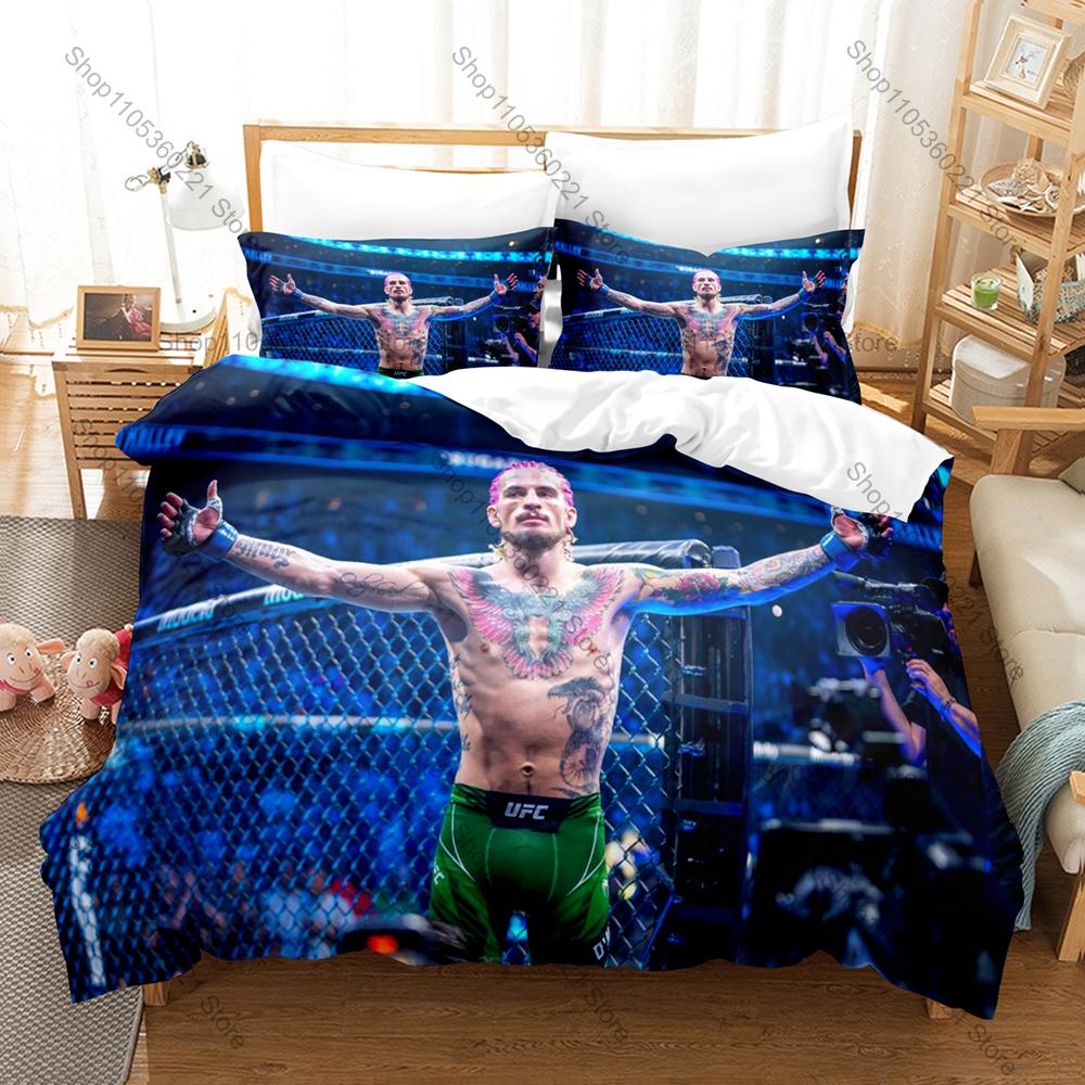 Suga Sean O'Malley 3PCS Bedding Set, Duvet Cover + 2 Pillowcases, 2026 Fighter Print Soft Microfiber Bedding for Fans