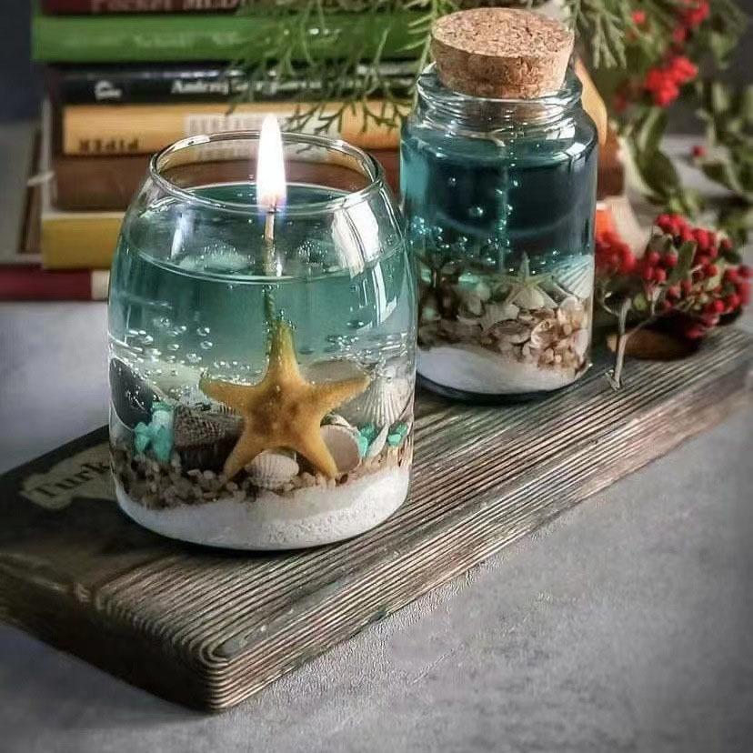 Crystal Jelly Wax Ocean Birthday Candles Aromatherapy Souvenir Decoration Non-transparent Shape Small Candle