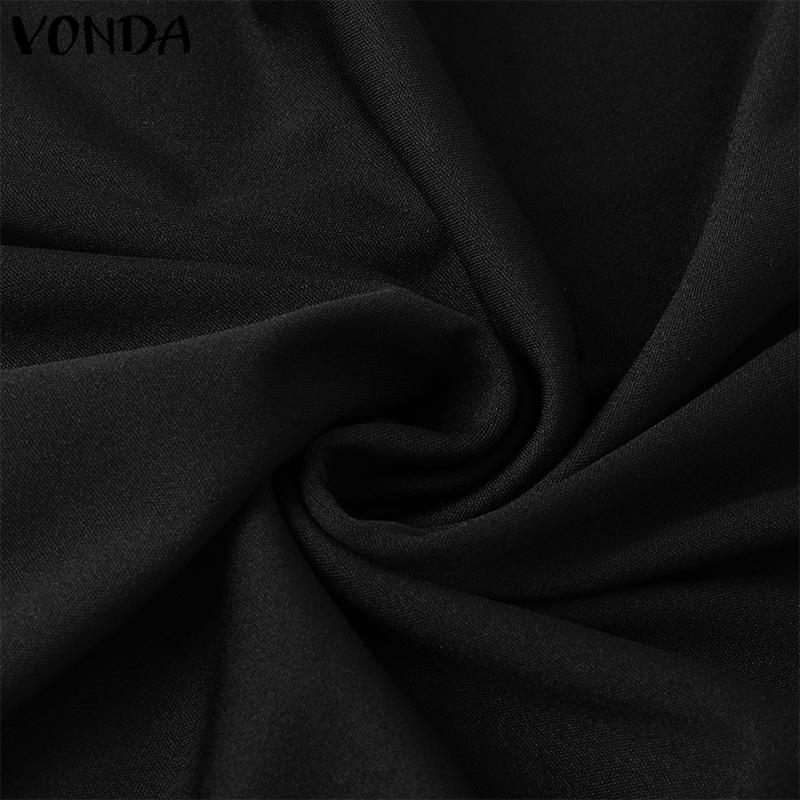 VONDA Женская мода воротник-стойка разрез длинный рукав пуговицы обтягивающие платья