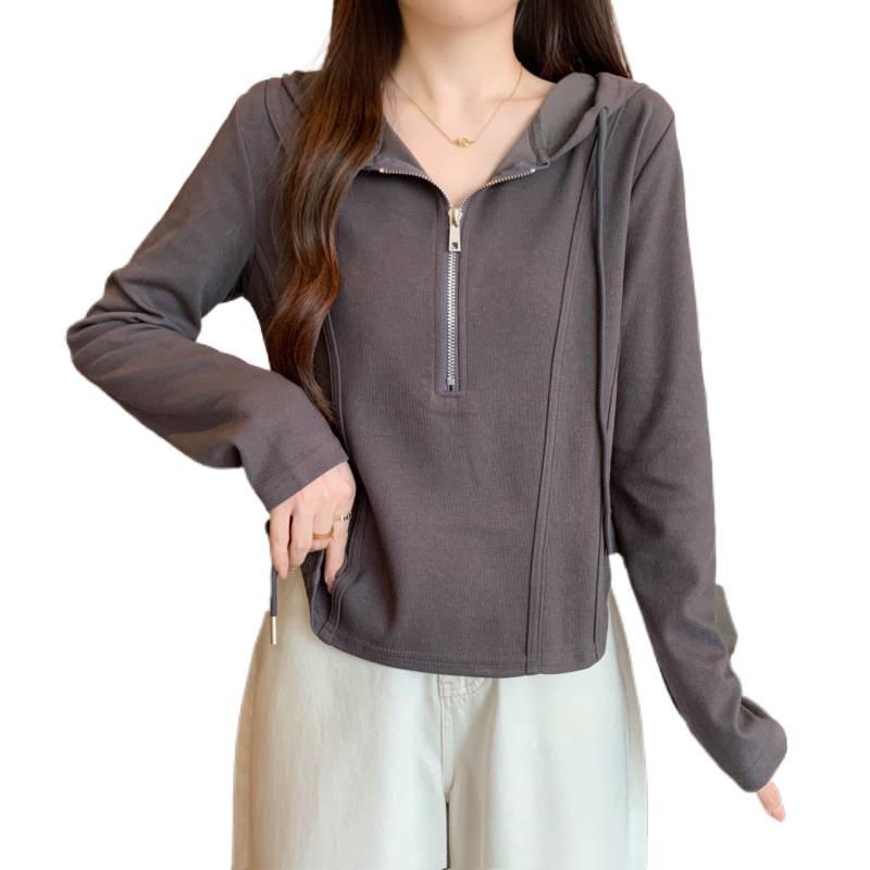 2026 Spring Slimming Plus Size Versatile Women's Hooded Casual College Sweatshirt