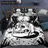 Black Skull Skeleton Bedding Set Paisley Floral Gothic Luxury Soft Bedding Set Bed Set Quilt Cover Twin Single Queen King Size