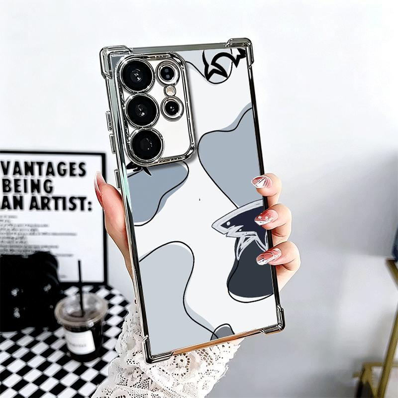 

Doodle Style Shark Collage Soft Phone Case For Samsung Galaxy S26 Ultra S25 Edge S24 FE S23 Plus S22 S21 + S20 Plating Anti-Fall Samsung S25 FE