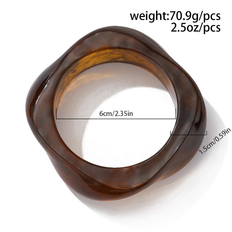 Fashion Polygon Dyed Snake Striped Exaggerated Metal Bangle For Women