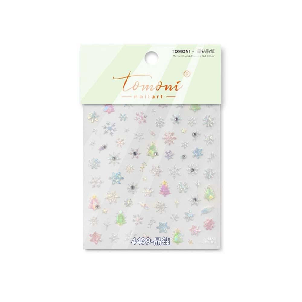 Nail Accessories Christmas Diamond Nail Stickers 5D Diamond Pearl Christmas Tree Christmas Nail Decals Bowknot Snowflake