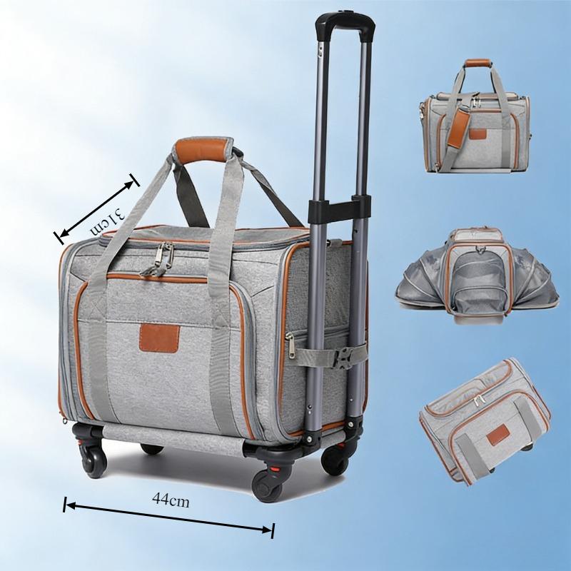 

Pet Outdoor Suitcase Expandable Cat Bag Portable Pet Trolley Case Large Capacity Handbag Dog Cat Bag Car Bag Dog Travel Case сірий колір