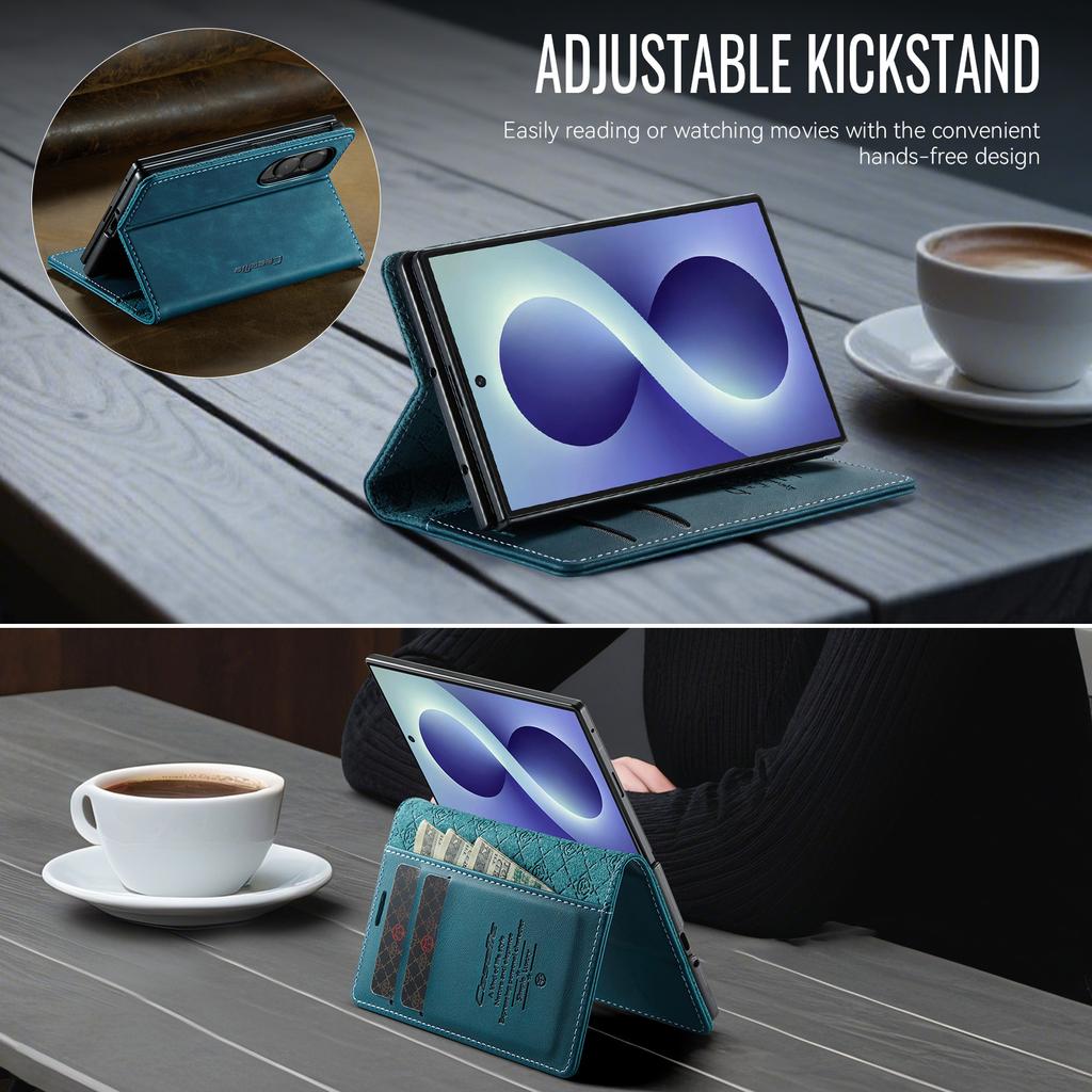 Luxury Vintage Style Flip Cards Solt Wallet Leather for Samsung Galaxy Z Fold8 Fold 8 Wide Book Stand Shockproof Slim Fit Cover