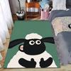Cute Cartoon Sheep Design Green Background Carpet Rug Decor Suitable for Use As an Anti-slip for Living Room Bedroom Sofas