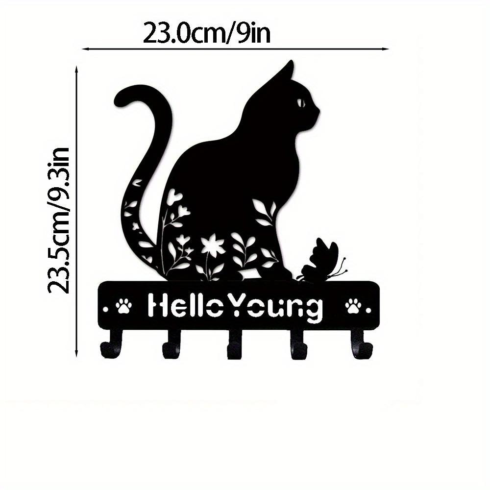 

Металлический контурный садовый столб в виде силуэта кошки: Прочное украшение для двора и стильный настенный крючок. Идеально подходит в качестве декоративного элемента. чёрный