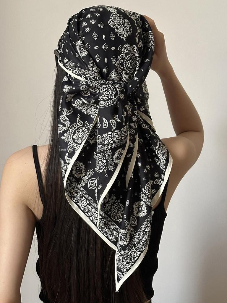Foulard Estivo Grande a Triangolo Retrò: Foulard e Fascia per Fianchi Versatili da Donna in Stile Coreano