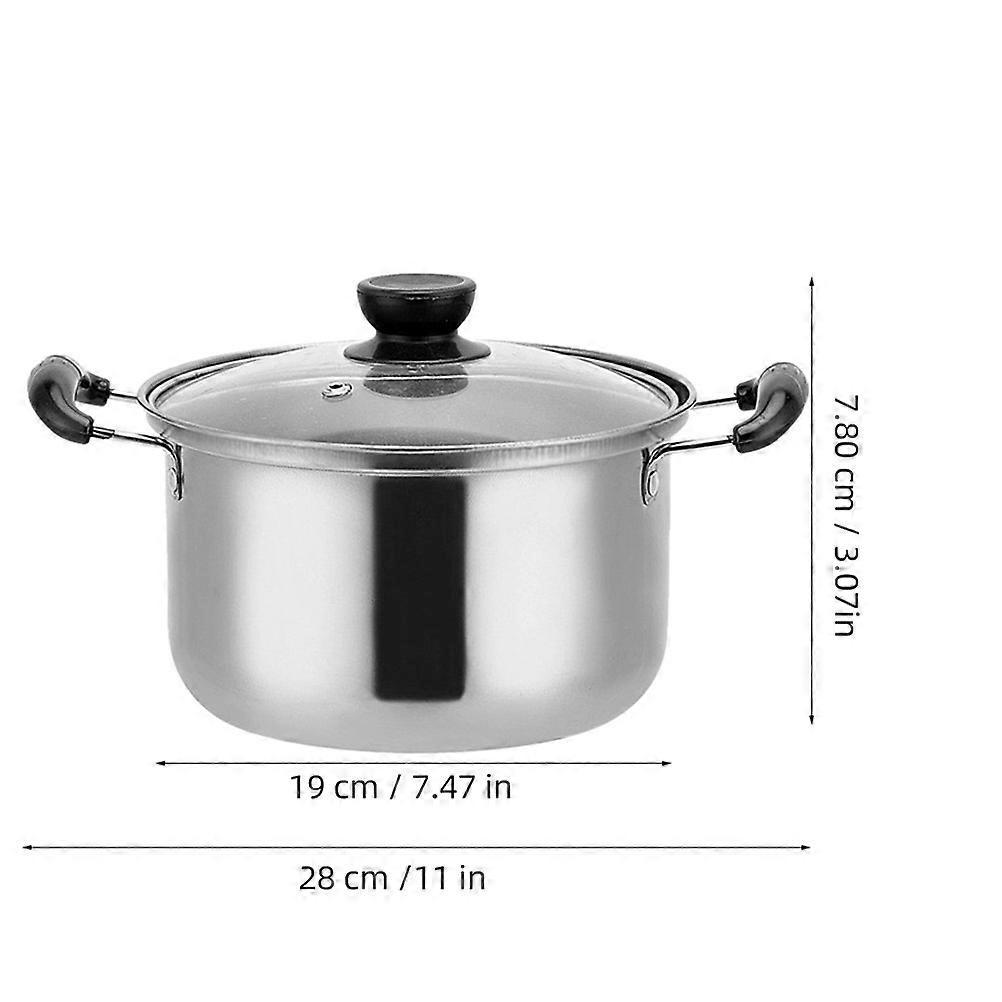 Silver Stainless Steel Cooking Pot for Soup 4Pcs Multipurpose Heat Resistant Set