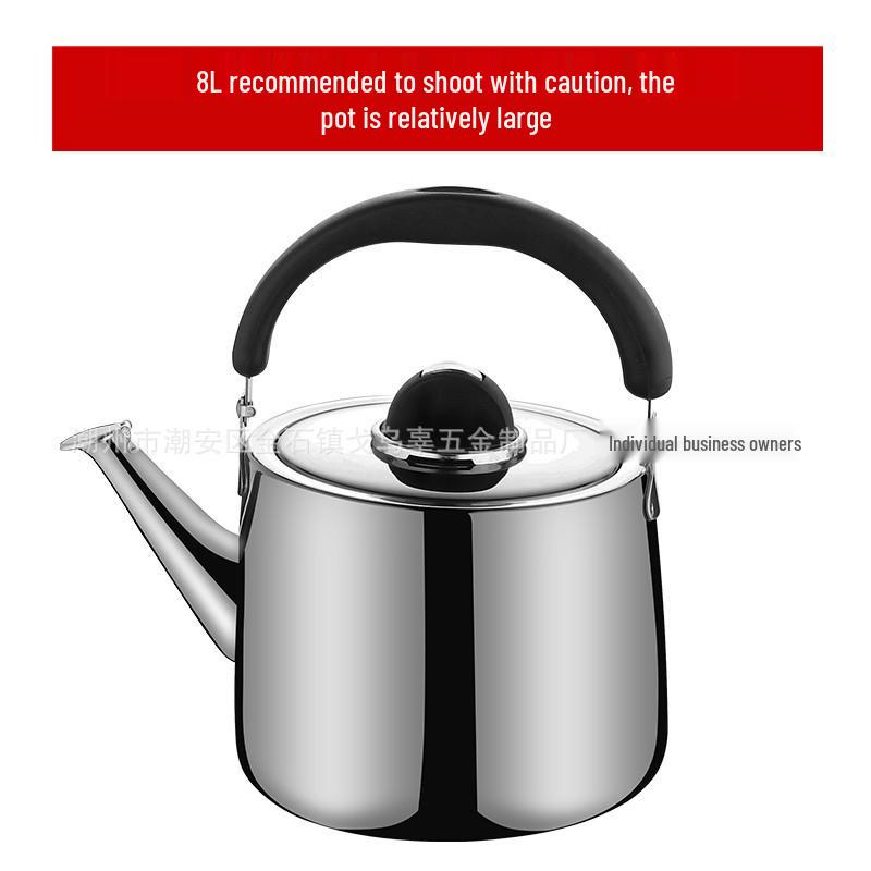 European Style Whistling Kettle - Thickened Stainless Steel for Induction and Gas Stoves, Angled Spout, Universal Design