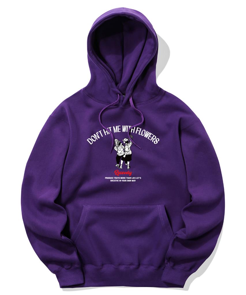 Don’T Hit Me With Flowers Graphic Hoodie - Purple