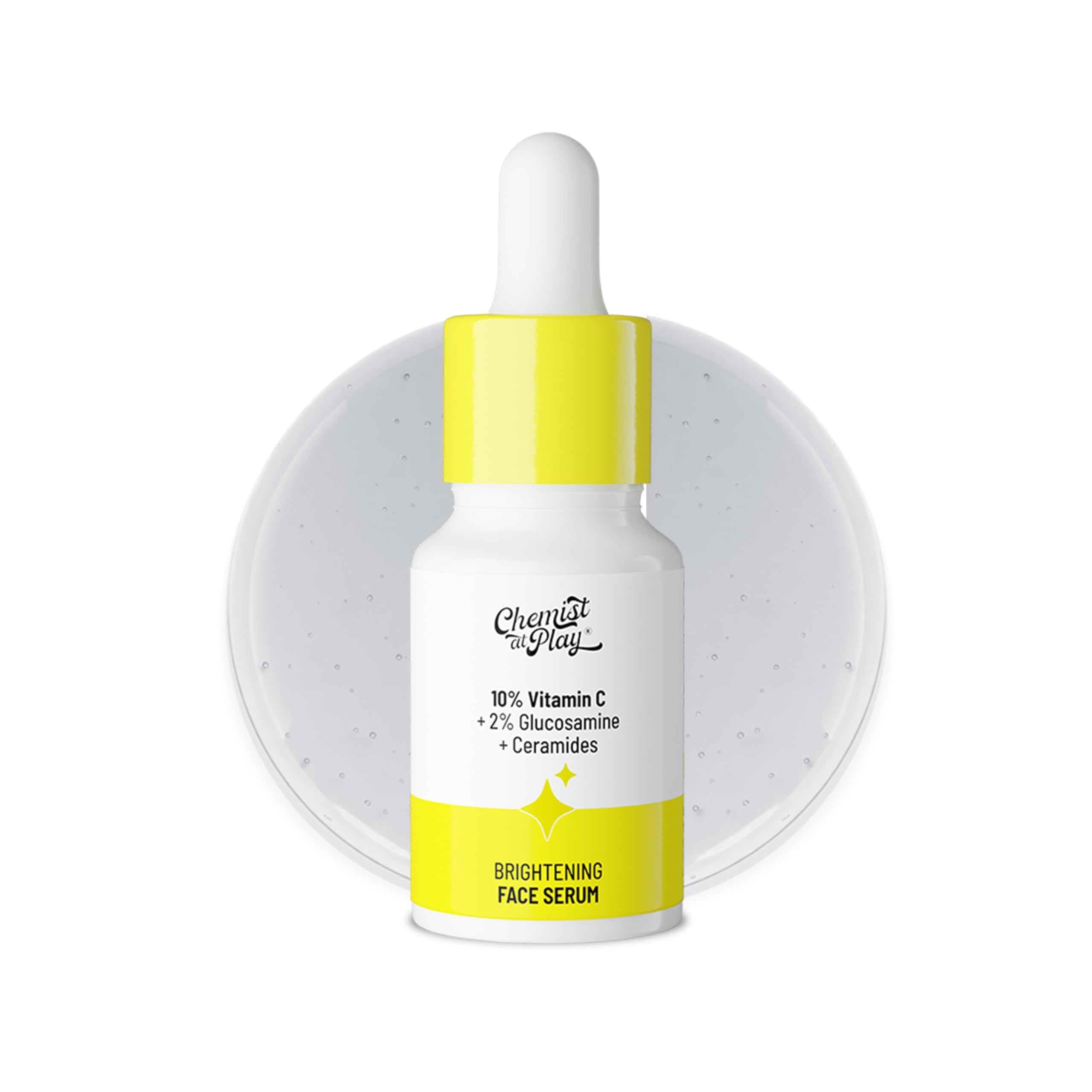 Chemist At Play Сыворотка с 10% витамином С для сияющей кожи | Сыворотка от пигментации и темных пятен | Осветляет вашу кожу | С этиласкорбиновой кислотой и глюк