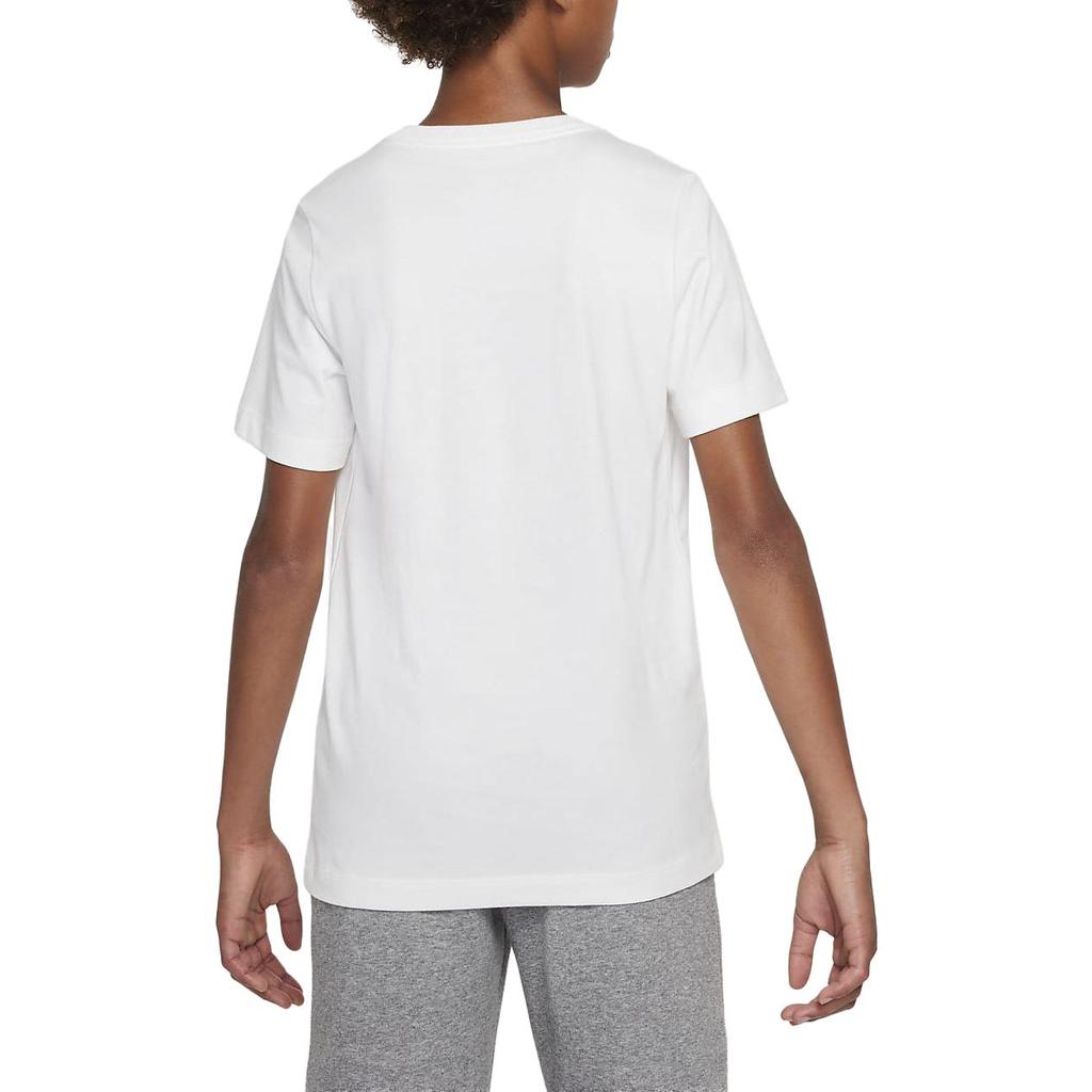 Nike Round Neck Printed Logo Short Sleeve T-Shirt Kids Tops White DX9512-100