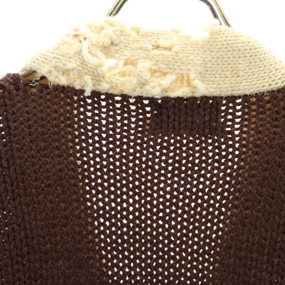 BUCKY WARREN 60s Vintage Long Sleeve Lettered Cardigan Two-tone Color Men's Used