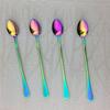 Juice Coffee Stirring Cutlery Set Colorful Rainbow Teaspoon Dinnerware Ice Cream Long Handle Scoop Tableware Set Kitchen Tools