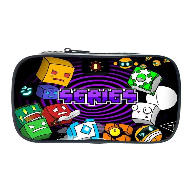Забавный Мультяшный Пенал Geometry Dash Косметичка Вместительная Сумка для Карандашей Школьные Принадлежности для Учеников Пенал Канцтовары Подарки для Детей