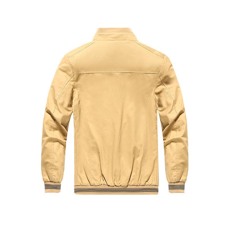 Jacket Men's Spring and Autumn New Style Pure Cotton Washed Stand Collar Jacket Teenagers Casual Large Size Jacket