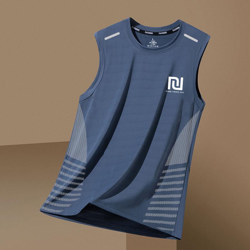 Gilet Sportivo da Uomo Estivo Asciugatura Rapida Traspirante Base Shirt Allenamento Spalle Larghe Senza Maniche Maglietta Tecnica Traspirante Top
