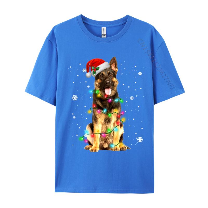 Gerunisex Shepherd Dog Tree Christmas Sweater Xmas Dogs Tshirts Tops Shirts Black On Sale Novelty Cotton Unisex Top Tshirts