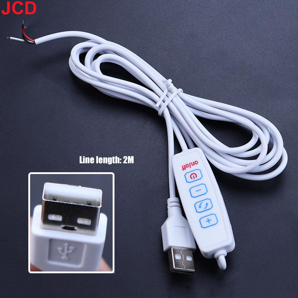 JCD 1pcs 5V Switch Power Supply Wire USB Male to 2 Core Connection Cable 501 Button ON OFF For LED Strip Lamp Bulb Light DIY