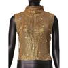 Amazon Cross-Border New Product Metal Vest Full of Rhinestones High-Neck Top Christmas Hot Girl Party Rhinestone Vest Top