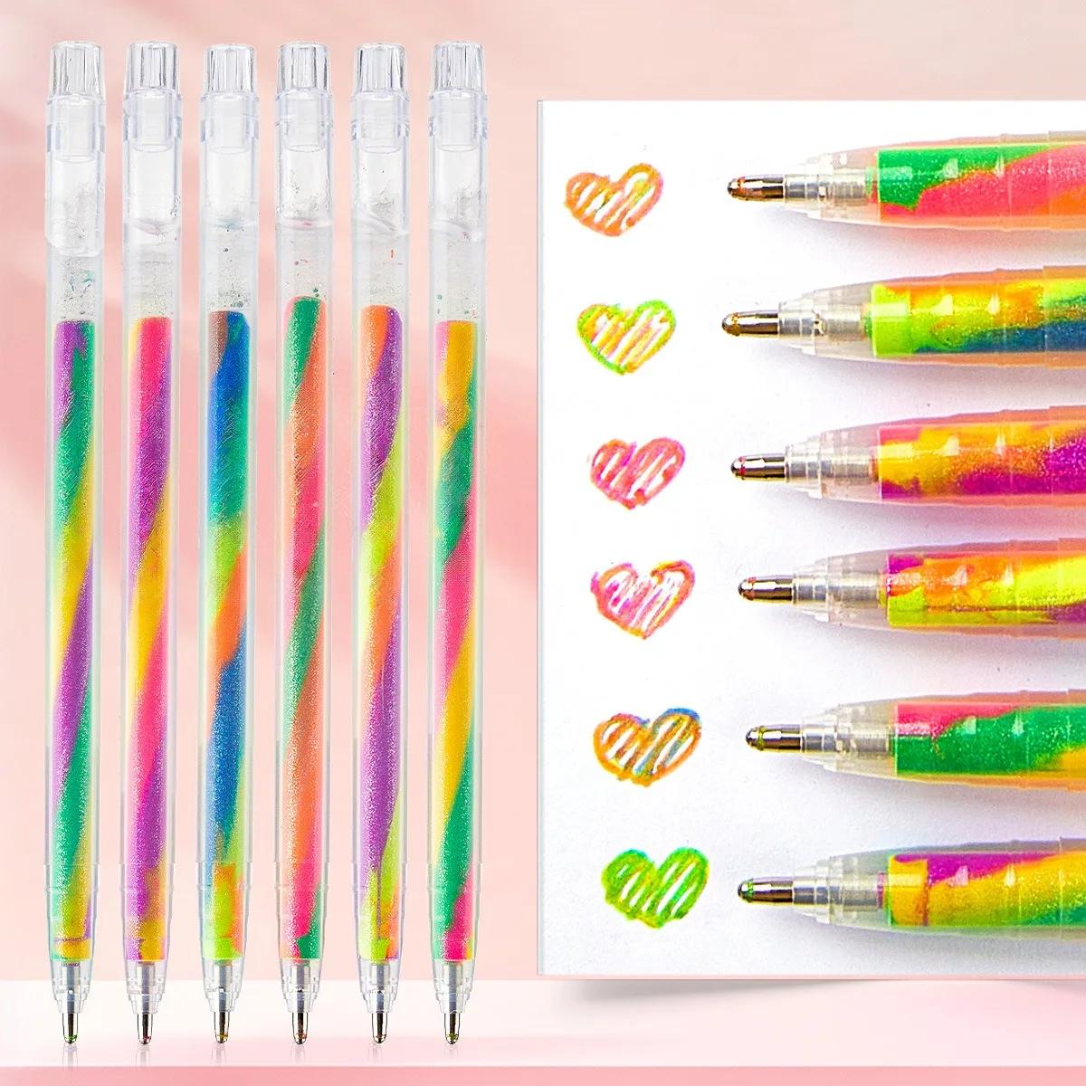 

6/12/18pcs Glitter Gel Highlighter Pens Set - 1.2mm Vibrant Colors Smooth Writing Perfect for Journals DIY Crafts Greeting Cards