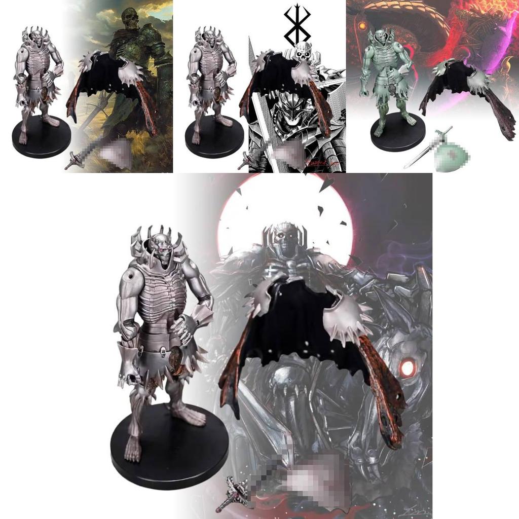 Detailed Pvc Skeleton Knight Figurine In Striking Silver And Green For Anime Lovers