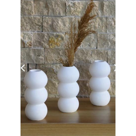 

Bubble Vase 3 Pieces Raw White