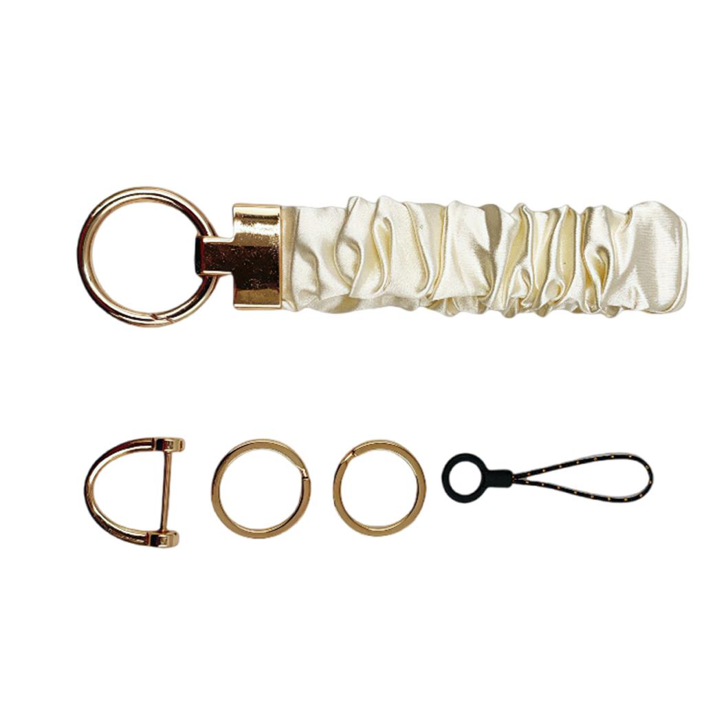 Multi Functional Zinc Alloy Keychain Hair Tie Phone Strap With Stylish Fabric Scrunchie Key Holder For Everyday Carry