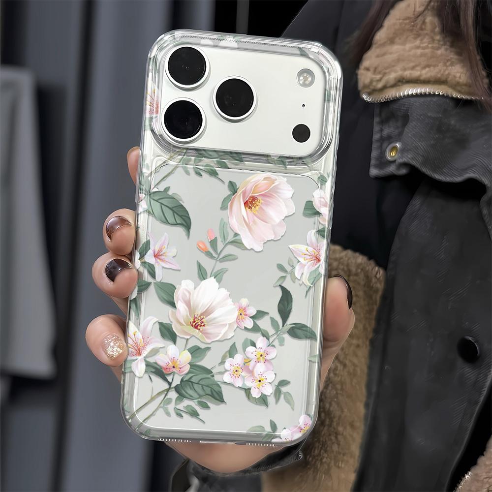 For Iphone 13 Pro Max Case Gentle Flowers Clear Cover For Iphone 15 Plus 16 14 17 Air 12 11 Back Cover Funda