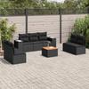 VidaXL Garden Lounge Set 8 Pcs with Cushions Black Braided Resin 3257728