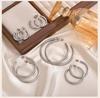 Waterproof Chunky Circle Hoop Earrings For Women, Gold Plated Stainless Steel Loop Earring 25/42/50/63mm