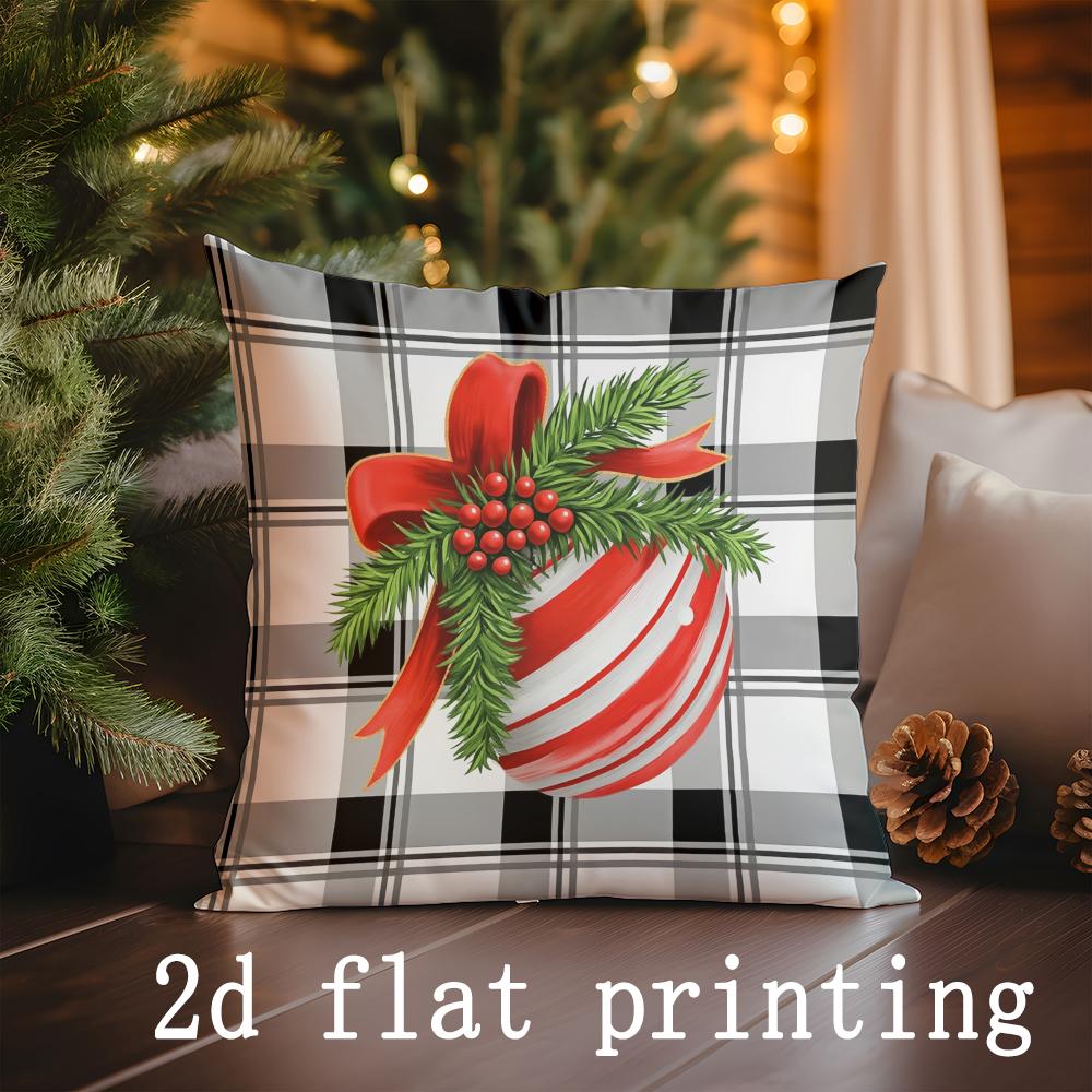 Home Decor Christmas-themed Decorative Pillow Covers Pattern Cushion Cover Suitable for Sofa Bedroom Car Pillow Cover