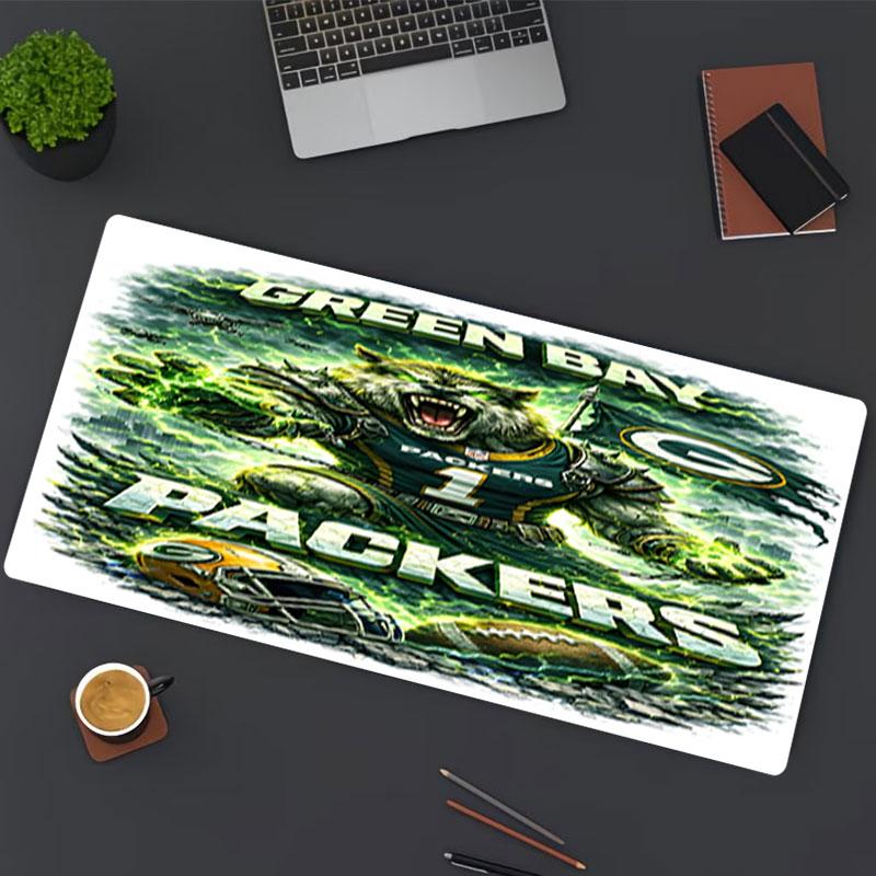 Green Bay Packers Print Mouse Pad, for Keyboard Pad Laptop PC Mat for Office Home Use, Desk Decor, Perfect Birthday Gift for Gamers