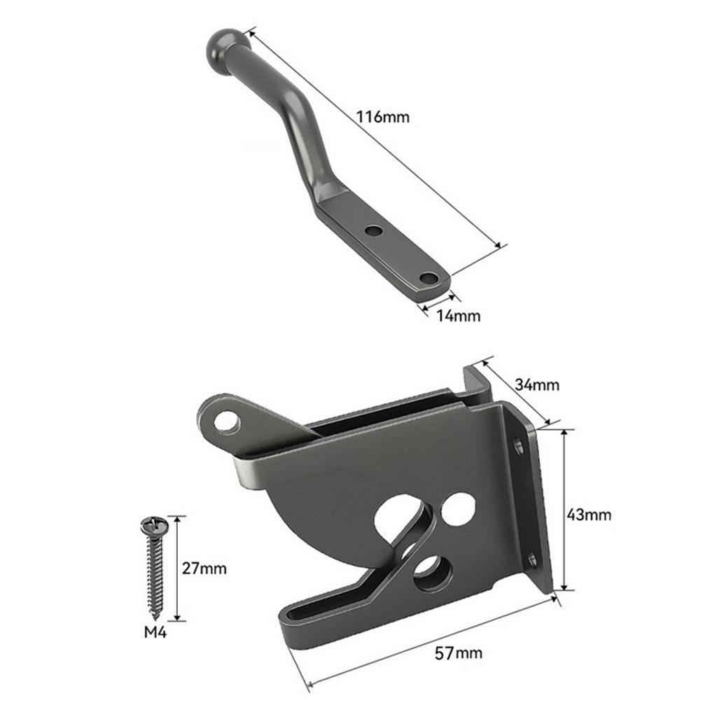 Heavy Duty Fence Gate Latch Self Locking Spring Loaded Post Mount Hardware for Wooden Fence Courtyard Outdoor Barn Doors Shed