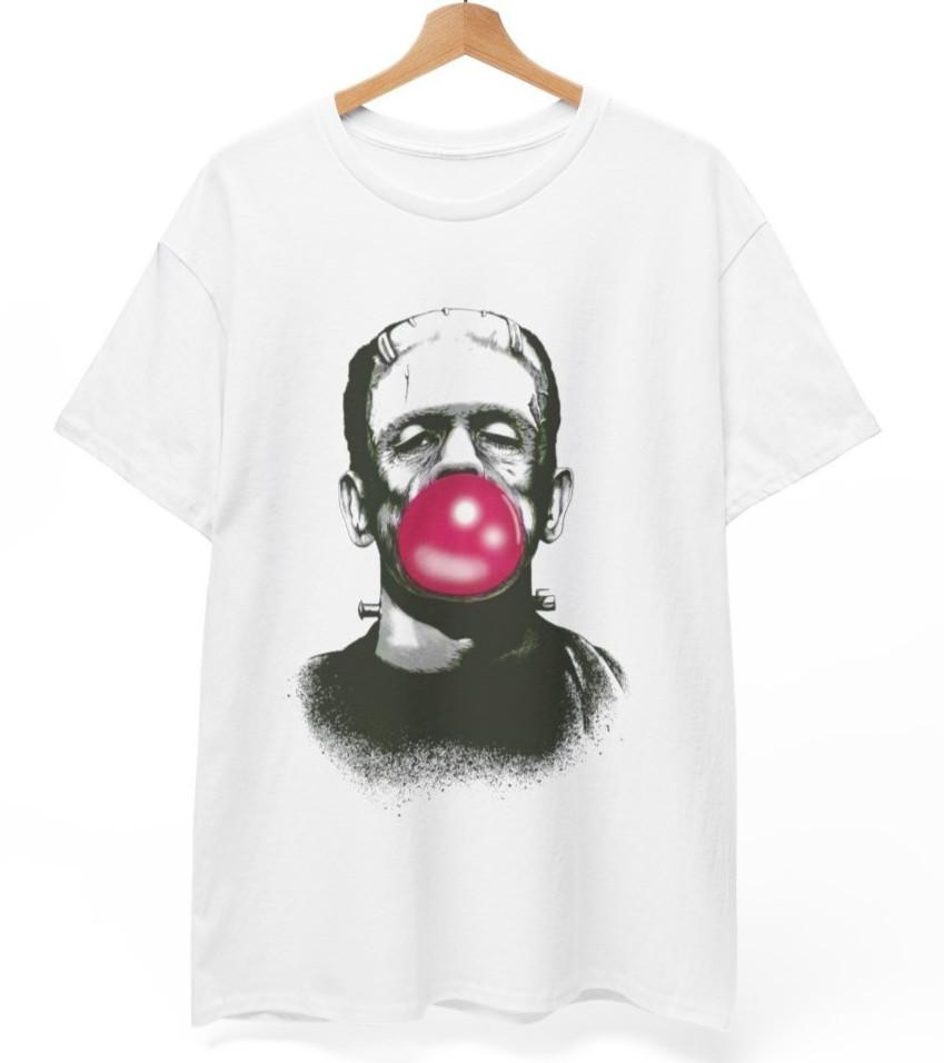 

Frankenstein s Monster Blowing Bubbles T-Shirt Bride of Frankenstein, Unisex Tee 2XL