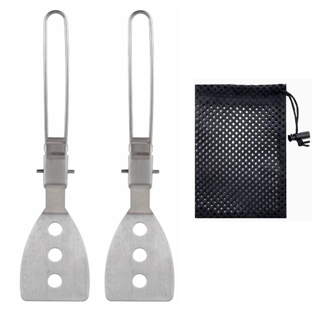 

2 Pcs With Storage Bag Folding Spatula Turner Portable\ Food Turner Camping Spatula Outdoor Cooking